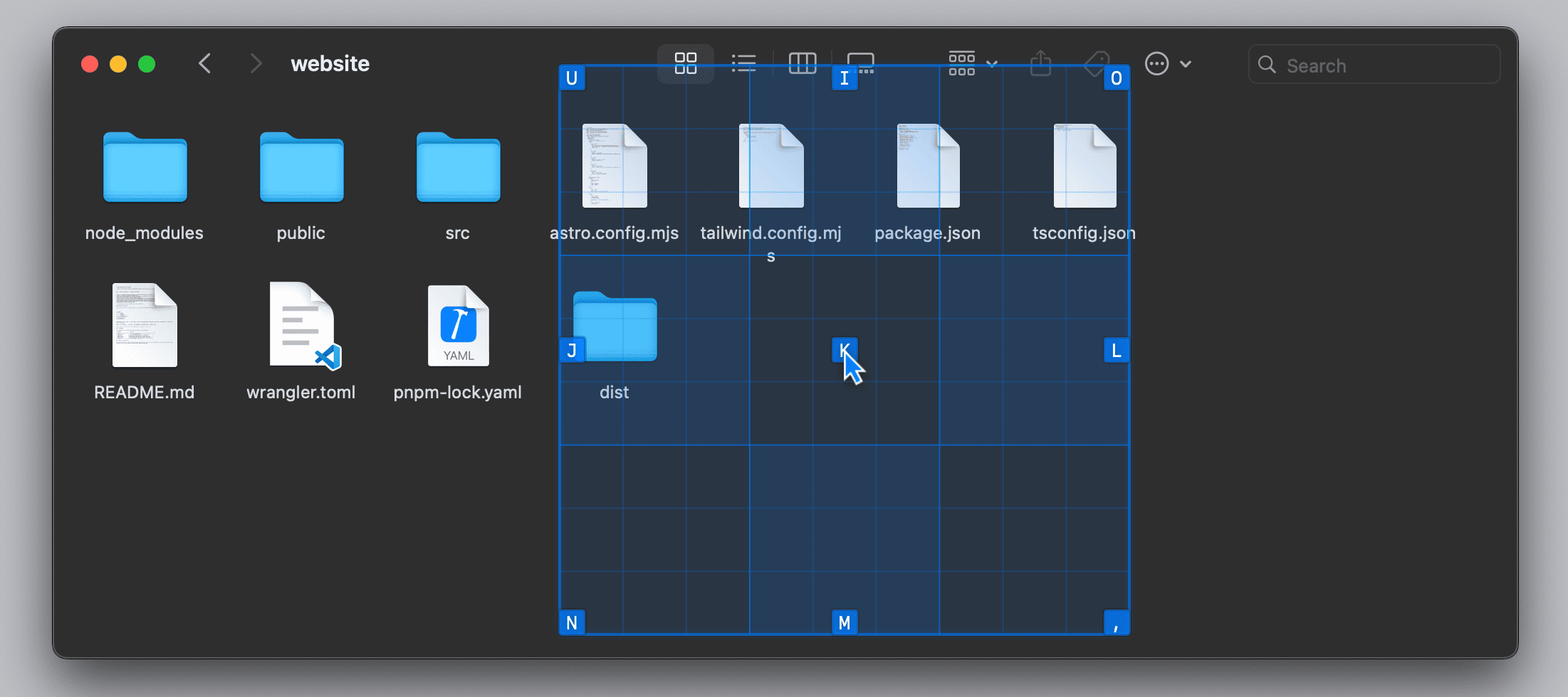 Mouse Control Nine-Square-Grid